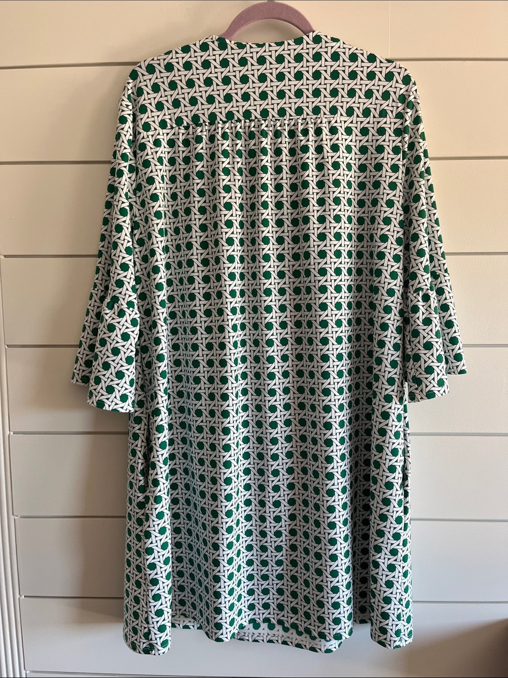 Jude Connally Kerry Green & White Rattan Print Aline Dress NWT NWT Size XL - Picture 8 of 11